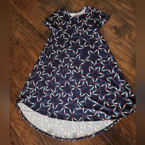 Lularoe Bomb Pop Stars Carly T Shirt Dress With pocket size xxs